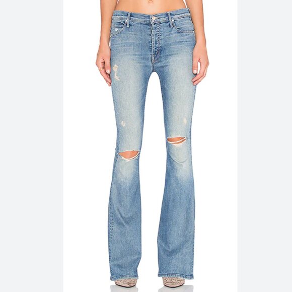 Mother The Stunner Cruiser Cut It Out Flare Denim Jeans Size 26 - Picture 1 of 6